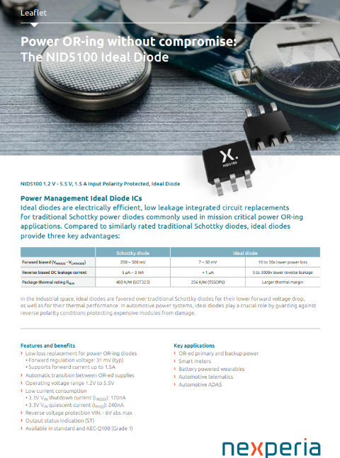 NID5100 – ideal diodes leaflet